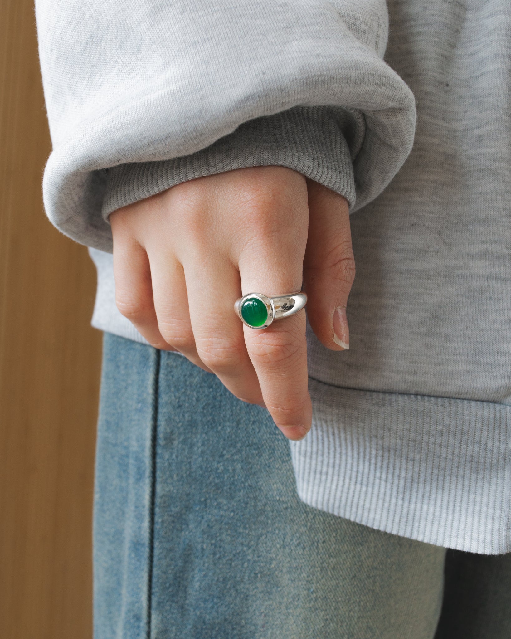 PLANET RING | GREEN ONYX