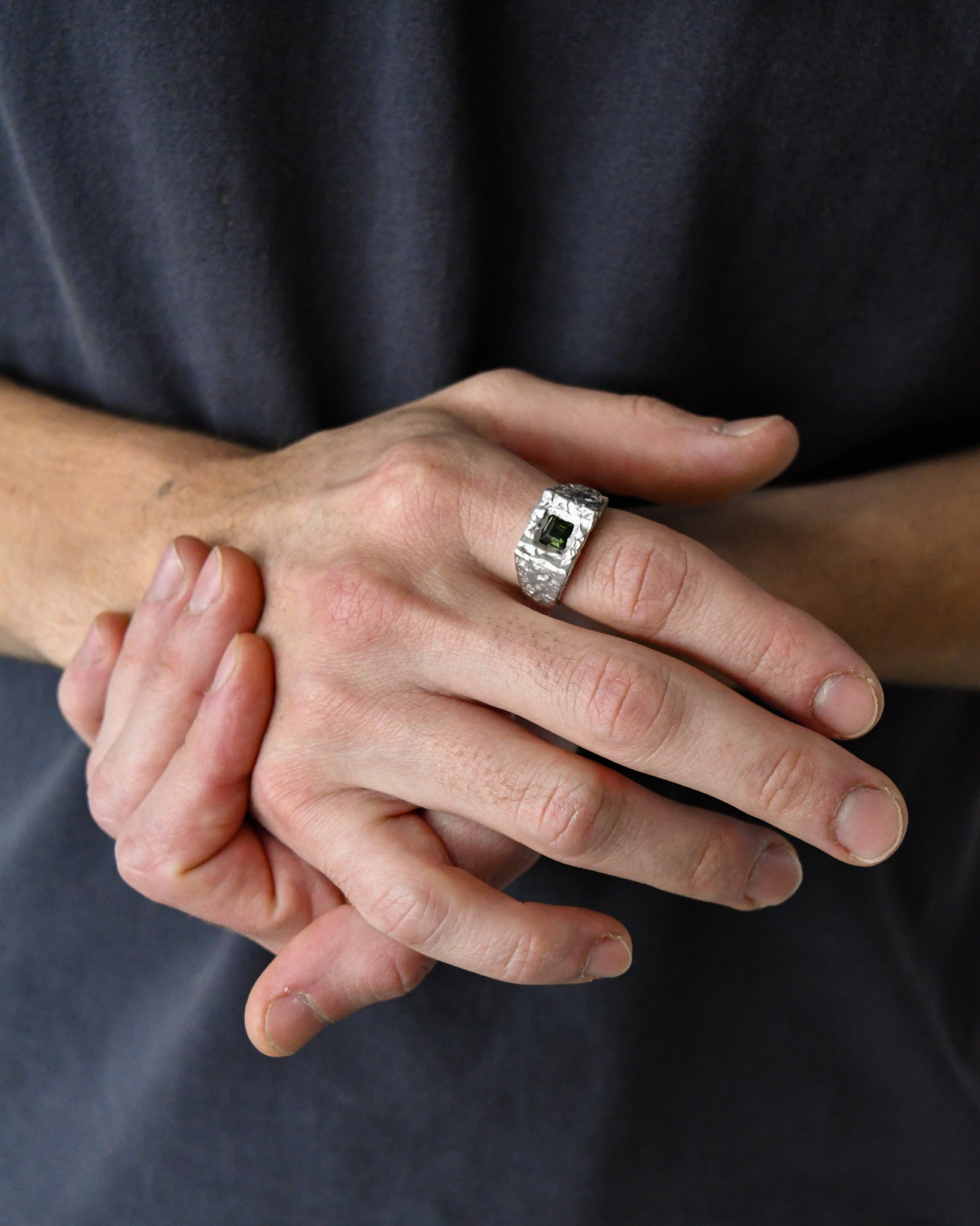 PUMICE SIGNET | GREEN TOURMALINE