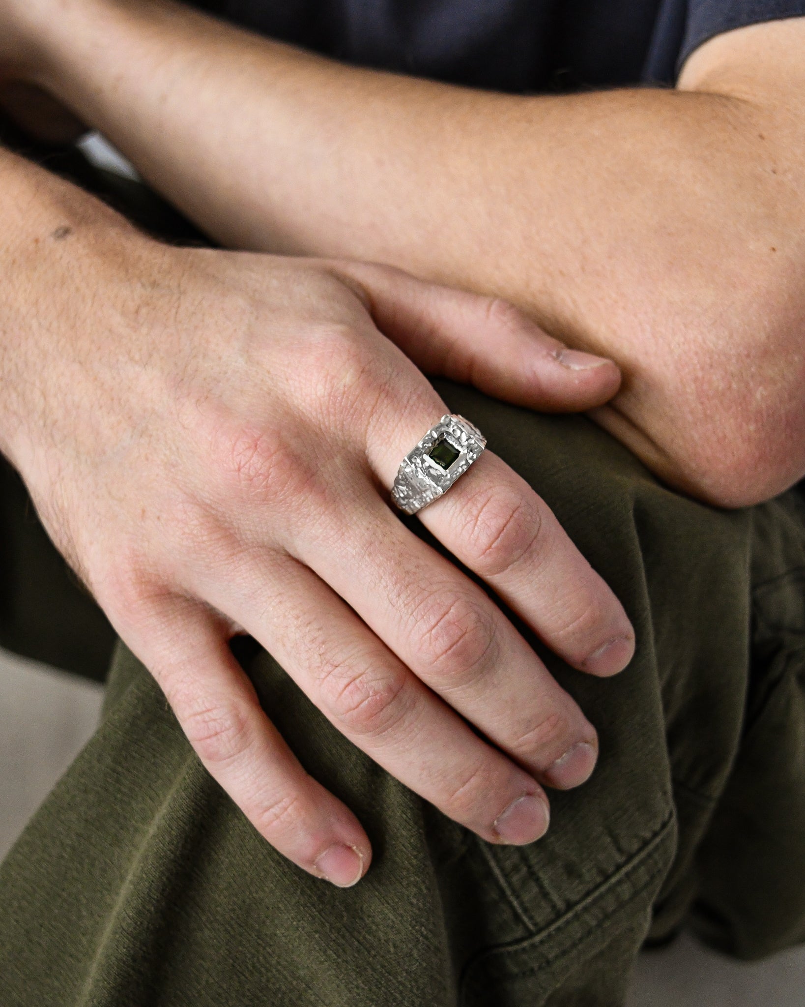 PUMICE SIGNET | GREEN TOURMALINE