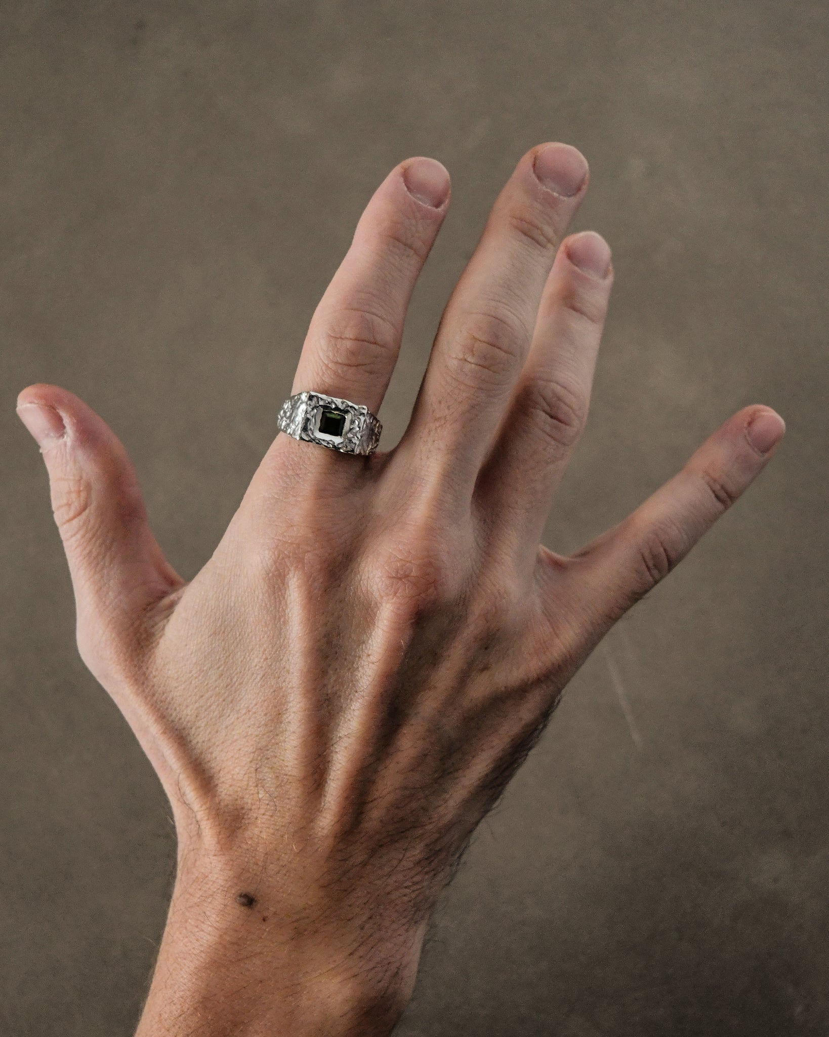 PUMICE SIGNET | GREEN TOURMALINE